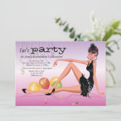 パーティータイムガールの花嫁お別れパーティー招待状 招待状 (スタンド正面)