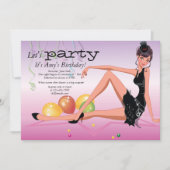 パーティータイムガールズ誕生日招待状 招待状 (正面)