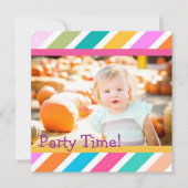パーティータイムガールズ誕生日招待状 招待状 (正面)