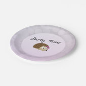 パーティータイムガールヘッジホッグ ペーパープレート (アングル)