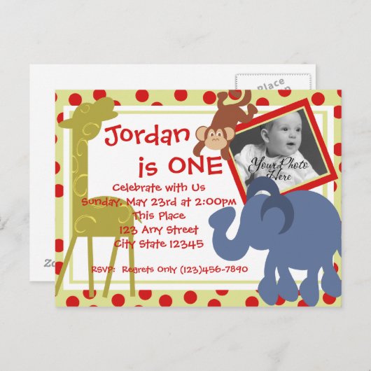 パーティータイムサーカス/写真 インビテーションポストカード (正面/裏面)