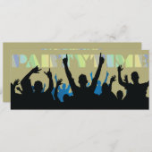 パーティータイムシルエット招待状 招待状 (正面/裏面)