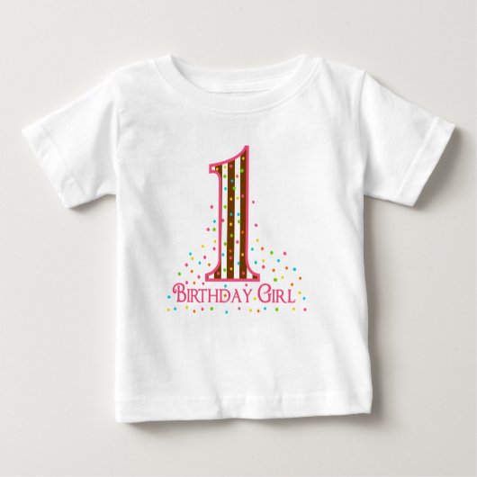 パーティータイムスプレッルスファースト誕生日 ベビーTシャツ (正面)