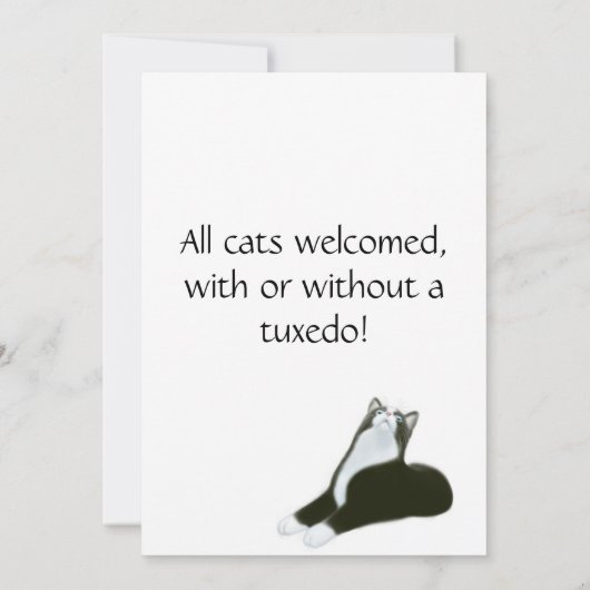 パーティータイムタキシードキャット招待状 招待状 (裏面)