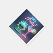 パーティータイムネオングリーン スタンダードカクテルナプキン (角)