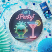 パーティータイムネオングリーン ペーパープレート (パーティー)