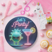 パーティータイムネオングリーン ペーパープレート (パーティー)