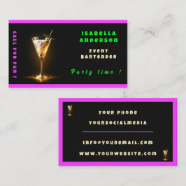 パーティータイムネオントレンディーパーソナライズされたプロフェッショナル 名刺