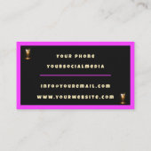 パーティータイムネオントレンディーパーソナライズされたプロフェッショナル 名刺 (裏面)