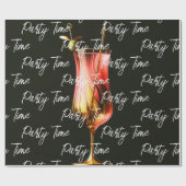 パーティータイムネオンモダンパーソナライズされた ラッピングペーパー (フラット)