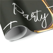 パーティータイムネオンモダンパーソナライズされた ラッピングペーパー (ロールコーナー)