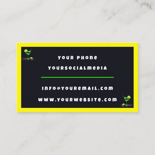 パーティータイムネオン人気があるパーソナライズされたプロフェッショナル 名刺 (裏面)