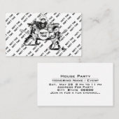 パーティータイムハウスパーティーお祝いハンドアウト招待状 名刺 (正面/裏面)