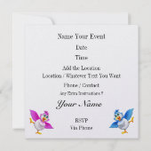 パーティータイムバード – 最後にフリー招待状 招待状 (裏面)