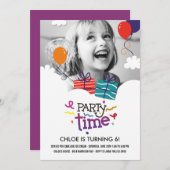 パーティータイムフォト誕生日招待状 招待状 (正面/裏面)