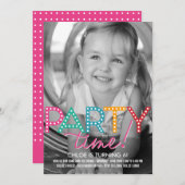 パーティータイムフォト誕生日招待状 招待状 (正面/裏面)
