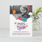 パーティータイムフォト誕生日招待状 招待状 (スタンド正面)