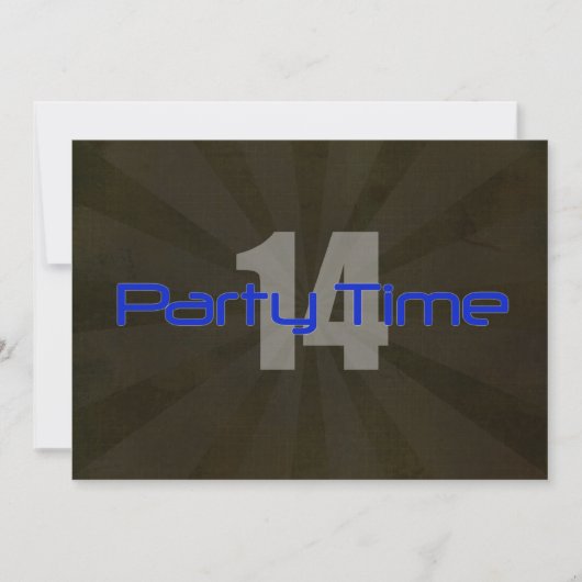 パーティータイムブラックグレーボーイ14th誕生日招待状 招待状 (正面)