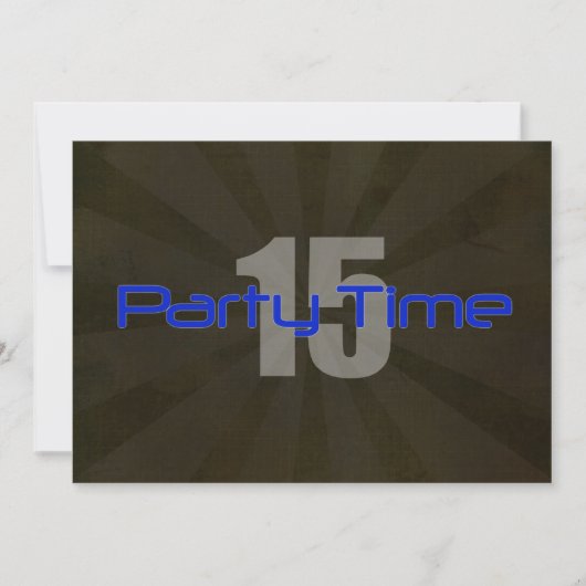 パーティータイムブラックグレーボーイ15th誕生日招待状 招待状 (正面)