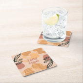 パーティータイムボホーピーチ スクエアペーパーコースター (インサイチュ)