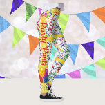 パーティータイムレギンス祝誕生日パンツ レギンス<br><div class="desc">誕生日か?達成したい祝のか?ゴールは?祝!背景色を変更しもして、テンプレートを使用してテキストを挿入できる。おもしろいだ!</div>