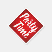 パーティータイムレッド日が差すこと誕生日パーティー スタンダードカクテルナプキン (角)