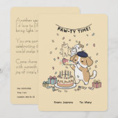 パーティータイム!かわいい犬と猫の楽しい誕生日カード (正面/裏面)