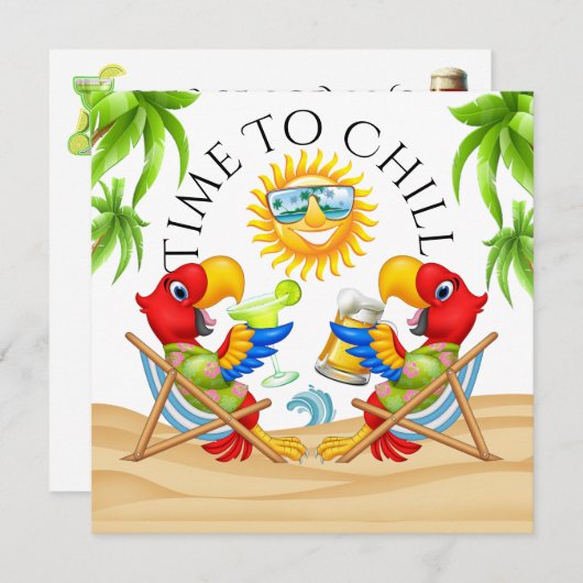 パーティータイム ご招待 招待状 (正面/裏面)