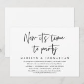 パーティータイム！カジュアルなウェディングエロープメントディナー 招待状 (正面/裏面)