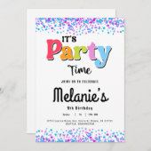 パーティータイム - コンフェッティパーティ招待状 招待状 (正面/裏面)