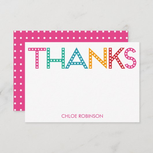 パーティータイム サンクスカード - ブルー ノートカード (正面/裏面)