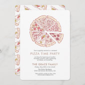 パーティータイム ピザ | 招待状 (正面/裏面)