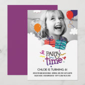 パーティータイム フォト バースデー インビテーション (正面/裏面)