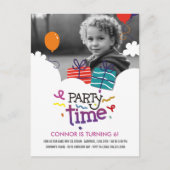 パーティータイム フォト バースデー インビテーション (正面)