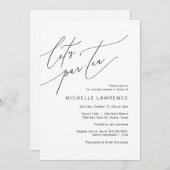 パーティータイム！ ブライダルシャワーパーティーのお祝い 招待状 (正面/裏面)