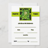 パーティータイム - ライムグリーン 招待状 (正面)