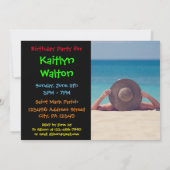 パーティータイム 誕生日 フォト 招待状 (裏面)