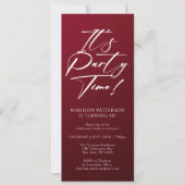 パーティータイム！40歳の誕生日パーティー シンプル エレガント 招待状 (正面)