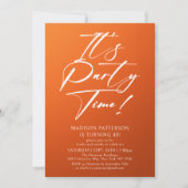 パーティータイム！ 40歳の誕生日パーティー シンプル エレガント 招待状 (正面)