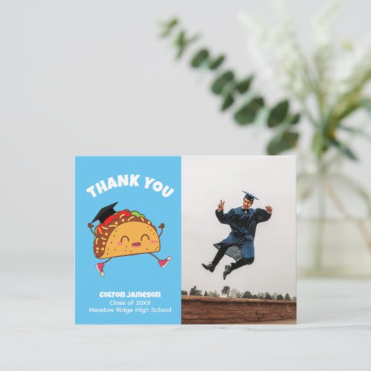 パーティータコ卒業写真感謝ポストカード ポストカード (スタンド正面)