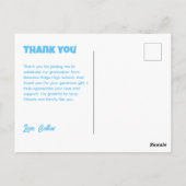 パーティータコ卒業写真感謝ポストカード ポストカード (裏面)