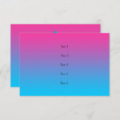 パーティーターコイズ後にピンクグラデーションと星 招待状 (正面/裏面)