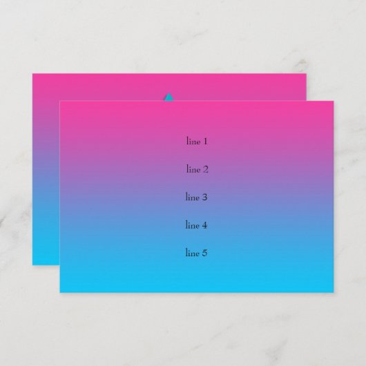 パーティーターコイズ後にピンクグラデーションと星 招待状 (正面/裏面)