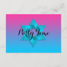 パーティーターコイズ後にピンクグラデーションと星