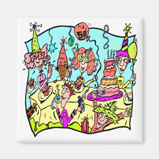 パーティーダウン50誕生日ギフト マグネット (正面)