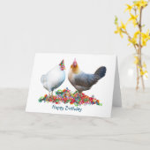 パーティーチキン誕生日カード カード (黄色い花)