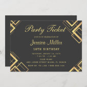 パーティーチケット招待状 招待状 (正面/裏面)