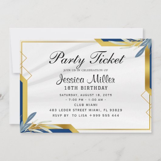 パーティーチケット招待状 招待状 (正面)