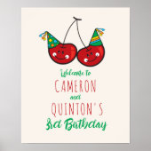 パーティーチーキーさくらんぼキッズツインズ誕生日へようこそ ポスター (正面)