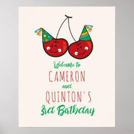 パーティーチーキーさくらんぼキッズツインズ誕生日へようこそ ポスター